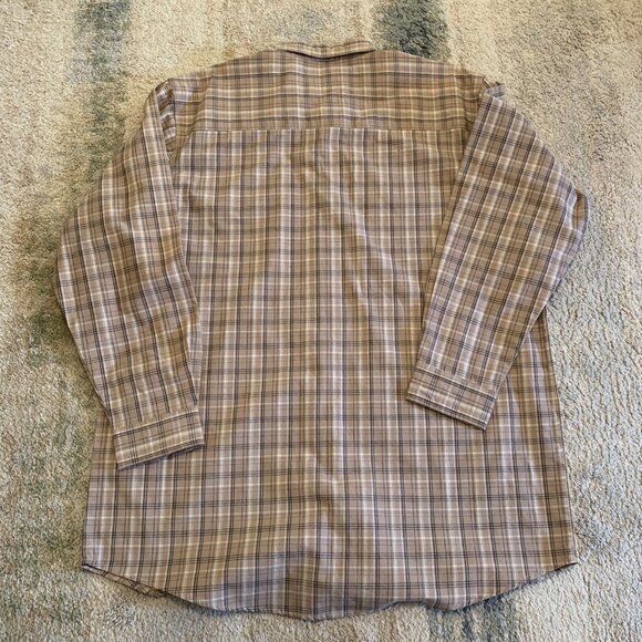 Wrangler Riggs Workwear Shirt Men's XL Tan Plaid Long Sleeve - Picture 12 of 14